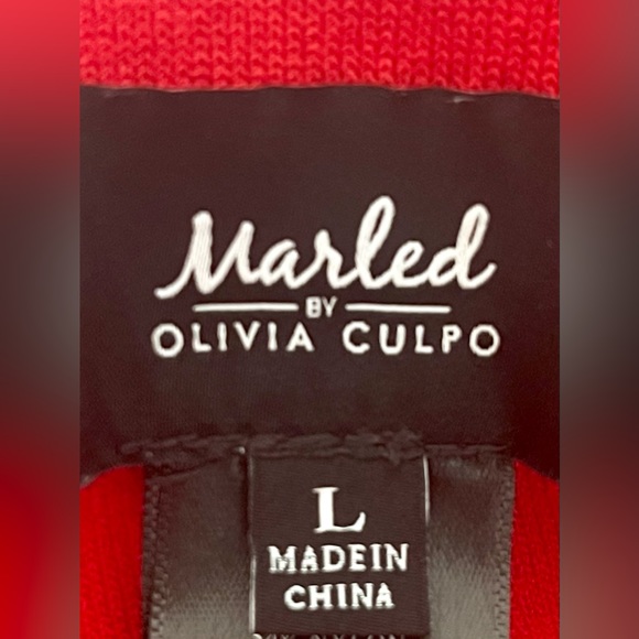 Rare EUC MARLED x OLIVIA CULPO Fashion Track Pants Size L In On Trend Red/ - Picture 2 of 14